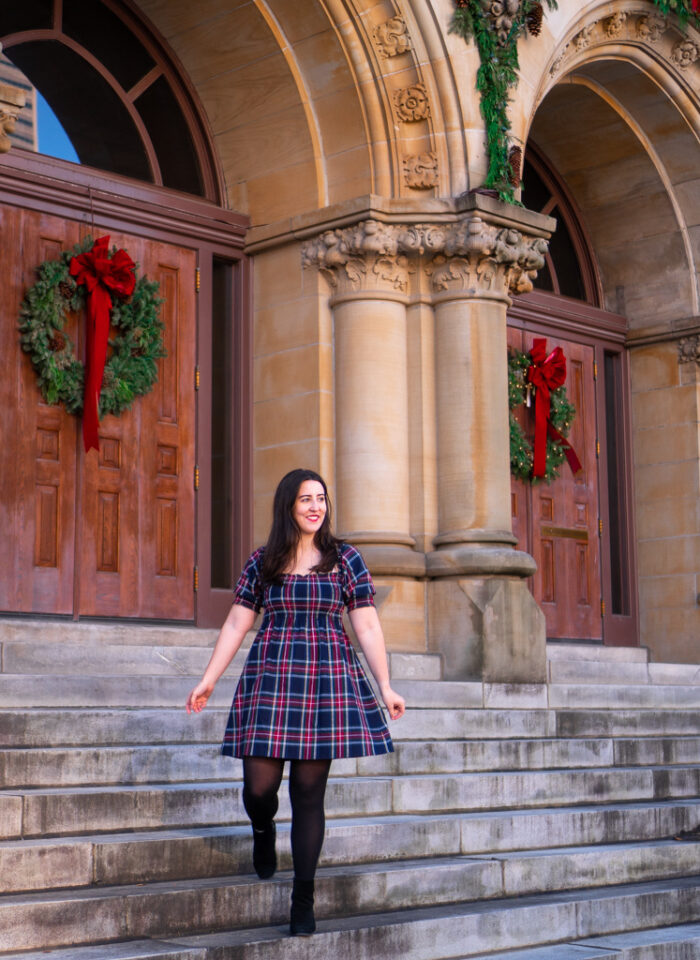 How to Wear a Tartan Nap Dress for the Holidays